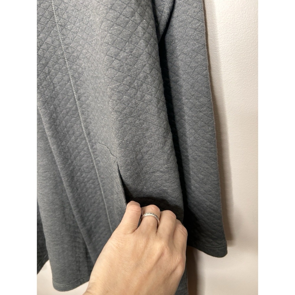 L.L. Bean Gray Textured Open Front Cardigan Jacket Cotton Blend Size Large New - Picture 7 of 9